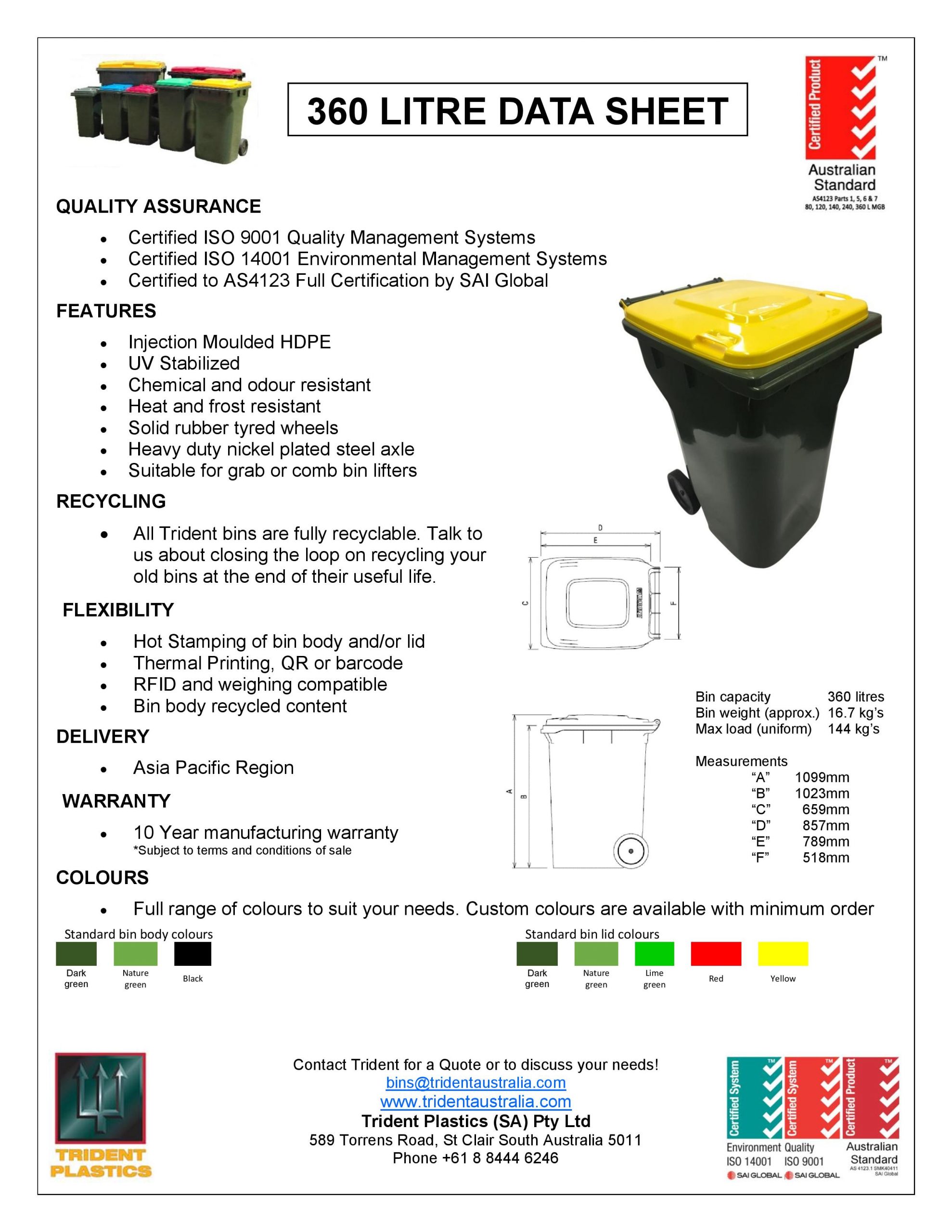 2-Wheel 360L MGB data sheet